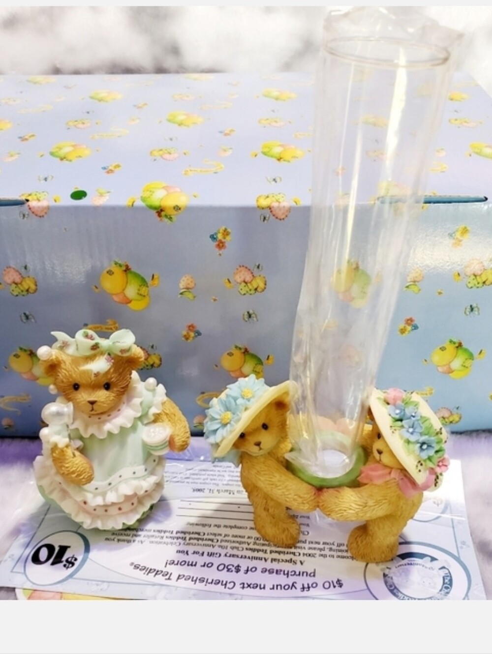 Cherished teddies Blair Beary vase set